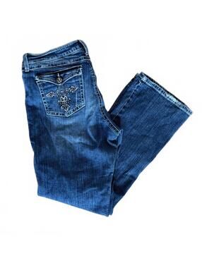 Wrangler Rock 47 Low Rise Blue Denim Jeans-Size 13/14